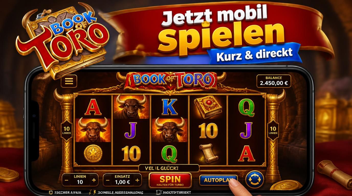 Smartphone-Display mit Walzen und Bedienungselementen aus dem Book of Toro Spiel