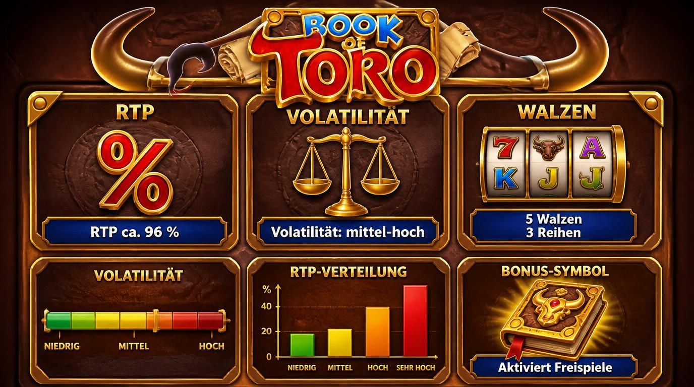 Übersicht über Gewinnchancen, RTP und Volatilität klar visuell erklärt